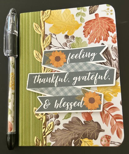 Decorated Craft Lined Book - Feeling Thankful, Grateful & Blessed