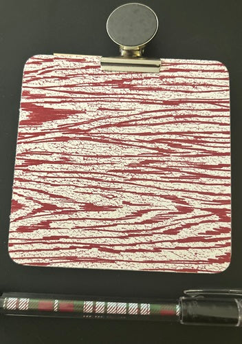 Decorated Coaster Board Christmas Plaid w Post It Notes