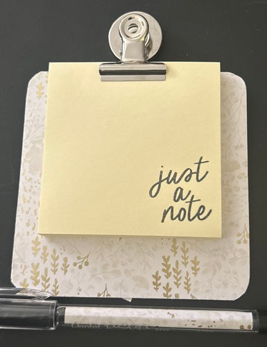 Decorated Coaster Board Gold Leaves w Post It Notes