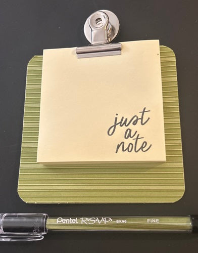 Decorated Coaster Board Green w Post It Notes