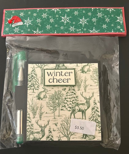 Decorated Post It Notes Winter Cheer Green