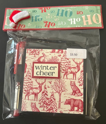 Decorated Post It Notes Winter Cheer Red